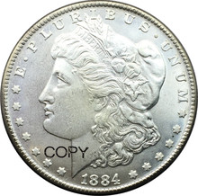 Untied States Coin 1884 CC Silver Plated Morgan One Dollar Replica Coins 2024 - buy cheap