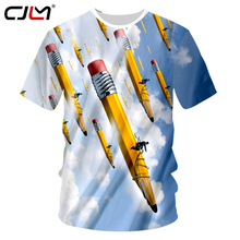 CJLM-Camiseta informal para Hombre, ropa interior con estampado divertido de lápiz volador en 3D, jersey de Hip-Hop, camisetas de secado rápido para Hombre, 7XL 2024 - compra barato