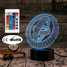 3D Led Novety Lighting Creative Gift Night Light  Table Lamp Three Rings Light Led Home Corridor Hotel Party Atmosphere Lights 2024 - buy cheap