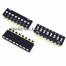 Free shiiping 10Pcs 8P 8pin Switch 2.54MM Pitch DIP Switches 8 Positions 16 Pins SMD 2024 - buy cheap