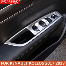 ABS Inner Door Armrest Window Lift Button Cover Trim MATTE STYLE /  CARBON FIBER STYLE  Interior For Renault Koleos 2017 2018 2024 - buy cheap