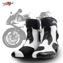 PRO-BIKER SPEED BIKERS Men Motorcycle Racing Shoes Leather Motorcycle Boots Riding Motorbike Motocross Off-Road Moto Boots A004 2024 - buy cheap