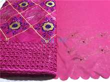 Nigerian women fashion basin riche gerzner african lace material high quality bazin riche fabric 100%cotton 5+2yards/lot 2024 - buy cheap