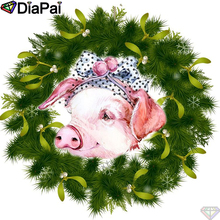 DiaPai Diamond Painting 5D DIY 100% Full Square/Round Drill "Animal pig wreath" Diamond Embroidery Cross Stitch 3D Decor A23660 2024 - buy cheap