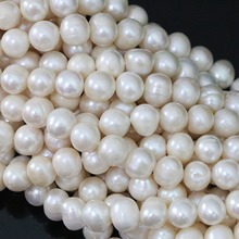High grade white natural freshwater cultured round pearl charms diy women jewelry loose beads 15inch B1395 2024 - buy cheap