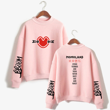 MOMOLAND Kpop Fashion High Collar Hoodies Sports Casual Capless Sweatshirt Top Long Sleeve Men Women Hooded Pullover Clothes 4XL 2024 - buy cheap