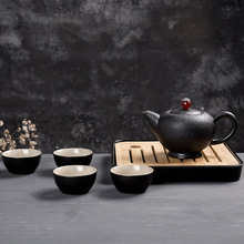 Japanese Teapot Set Travel Handmade Ceramic Outdoor Tea Set Kungfu Kettles 1 Pot 4 Tea Cups with Tray Drop Shipping 2024 - buy cheap