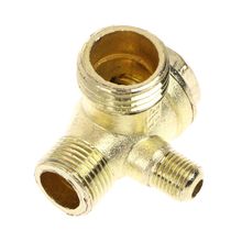 Male Thread 3 Way Metal Air Compressor Check Valve Gold Tone 2024 - buy cheap