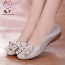 MUYANG Plus Size(35-42) Ballet Flats 2019 Shoes Woman Genuine Leather Women Shoes 5 Colors Loafers Ladies Shoes Women Flats 2024 - buy cheap