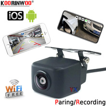 Senhorinwoo câmera automotiva sem fio com visão noturna, para ios e android, câmera de estacionamento frontal e traseira, wifi 2024 - compre barato