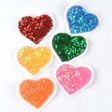 6pcs heart patches badges for clothing iron embroidered patch applique iron sew on Diy patches sewing accessories for clothes 2024 - buy cheap