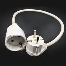 Cable de alimentación de 0,5 M, extensión de enchufe europeo y alemán, IEC320, 16A, 250V, macho a hembra, cable de alimentación del servidor, 1,5 cuadrado, color blanco 2024 - compra barato