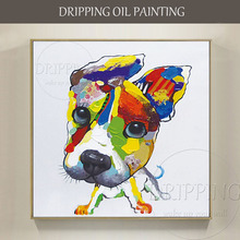 10 Designs Available Artist Hand-painted High Quality Funny Small Dogs Oil Painting on Canvas Funny Mini Dog Oil Painting 2024 - buy cheap