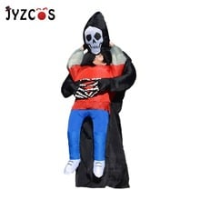 JYZCOS Inflatable Grim Reaper Costume Horror Cosplay Purim Halloween Costumes for Women Men Kids Party Fancy Dress 2024 - buy cheap