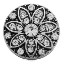 10 fábricas novas joias de pressão flores de cristal botões de pressão de metal com strass fit faça você mesmo 18mm pulseiras de pressão joias de botão 2024 - compre barato