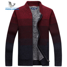 Suéter jaquetas masculinas de caxemira, cardigã quente de veludo com zíper, casaco de gola alta para homens 2024 - compre barato