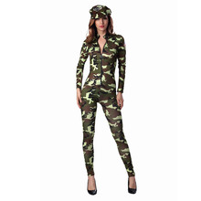 Free Shipping Sexy Long Camouflage Jumpsuit Military Costumes 2024 - buy cheap