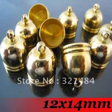 Free ship! Gold Plated Tone Metal 12x14mm 500PCS jewelry clasps and bead end cap leather cord end findings 2024 - buy cheap