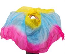 Belly Dance 100% Silk Veilk Dance Practice Stage Performance Veils Belly Dancing Yellow+Turquoise+Rose Silk Veils 250/270*114 cm 2024 - buy cheap