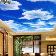 Beibehang-papel tapiz de murales de cielo azul para sala de estar, dormitorio, sofá, Fondo de nubes blancas, Fondo de TV, papel de pared, techo 2024 - compra barato
