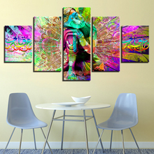Abstract HD Printed Pictures Decor Home Living Room Frame 5 Pieces Indian Color Buddha Canvas Painting Modular Posters Wall Art 2024 - buy cheap