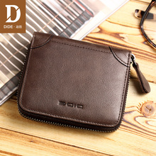 DIDE 100% Genuine Leather Wallet Men Wallets Vintage Short Coin Purse Small Wallet Cowhide Card Holder Pocket Purse DQ657 2024 - buy cheap