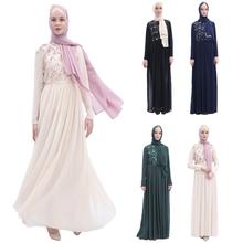 Винтажное длинное платье-абайя с блестками, мусульманское женское платье Дубай для вечеринки, кафтан, платье джилбаба, одежда в исламском стиле, Драпированное дизайнерское платье в катарах 2024 - купить недорого