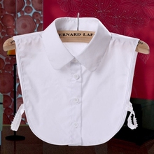 KLV женский однотонный кружевной съемный воротник с лацканами ожерелье рубашка ложный воротник 2024 - купить недорого