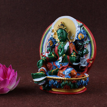 Fortunes, tara verde, estátua de bodisatva, tancária tibetana, pintada à mão, pequenas estátuas, estatueta de decoração de artesanato em resina 2024 - compre barato