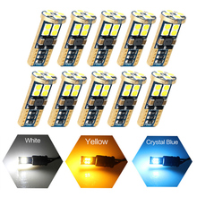 10pcs W5W LED canbus T10 12 smd 3030 no error Car lamp Turn Side License Plate Light Trunk Lamp Clearance Lights White Amber 2024 - buy cheap