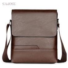 Bolsa de ombro masculina moda vintage couro mensageiro sacos crossbody masculino simples negócios casuais alta qualidade bolsa masculina 2024 - compre barato