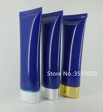 Tubo vacío de plástico azul para crema de ojos, envase de cosméticos, tapa dorada blanca, 50G, 30 Uds., 50cc 2024 - compra barato