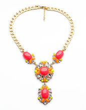 N01007 Fashion Jewelry New Arrival Factory Wholesale High Quality Acrylic Shiny Gold Color Necklace Coral Bubble Pendant 2024 - buy cheap
