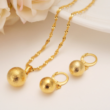 Gold Color Bead Jewelry sets necklace Round Ball pendant Earrings for Women Arab Africa Ethiopian girls kids party Jewelry gift 2024 - buy cheap