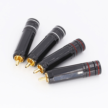 4Pcs High Quality Gold Plated RCA Plug Lock Collect Solder A/V Connector HIFI Connector 2024 - buy cheap
