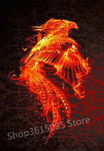 5d diy diamond painting "Fire Phoenix" icon full square / round 3d diamond embroidery crystal mosaic painting 20x30cm 2024 - buy cheap