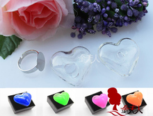 Diy handmade accessories classic glass liquid bubble ring heart glass ring 2024 - buy cheap