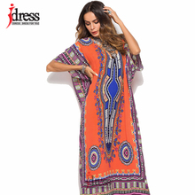IDress African Kaftan Dresses for Women Summer Thinic Dashiki Dress Robe Traditional African Clothing Long Maxi Tunic Dress 2024 - buy cheap