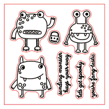 Halloween Monsters Transparent Clear Silicone Stamp Set for DIY Scrapbooking/Photo Album Decorative Card Making Clear Stamps 4x4 2024 - buy cheap