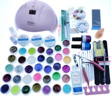 TIPART DIY Nail Sets 36W Led  Lamp UV GEL polish with 36 Color UV Gel Nail Art Tools Set Kit 14ML Top coat & Base coat 2024 - buy cheap