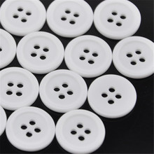 Botões de plástico 4 furos cor branca 100 peças 15mm costura artesanato produtos scrapbooking pt126 2024 - compre barato