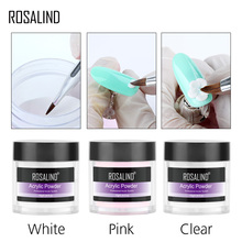 ROSALIND-polvo acrílico para extensión de uñas, purpurina de cristal transparente, rosa brillante, blanco, constructor de puntas de manicura 2024 - compra barato