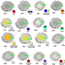 Refletor de led de alta potência, potência, 30 w, 30 w, natural, branco quente, vermelho, azul, verde, uv, rgb, ir, espectro completo, luz para cultivo 2024 - compre barato