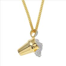 2018 new arrive hip hop bling cubic zirconia ice cream pendant boy men cool gold color cuban chain hiphop gold filled necklace 2024 - buy cheap