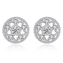 Pendientes de tuerca redondos geométricos para mujer, de Plata de Ley 925, con diamantes de imitación de cristal, joyería bonita NY030 2024 - compra barato