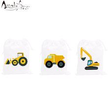 Construction Trucks Theme Party Favor Bags Candy Bags Gift Bags Digger Decorations Kids Birthday Event Party Container Supplies 2024 - buy cheap
