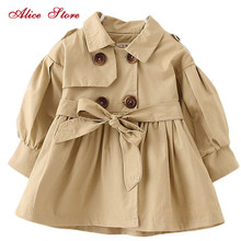 Alice Autumn winter children's clothing baby girl windbreaker fashion solid color top for 1-6Yrs old kids K1 2024 - купить недорого