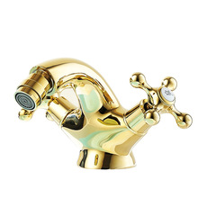 European gold-plated antique faucet gold American hot and cold water mixing faucet copper bathroom basin faucet 2024 - buy cheap