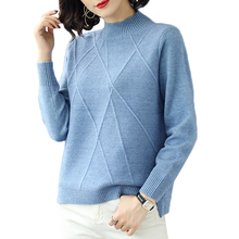 Autumn Winter Women Sweater Pullover New Solid Wild Soft Half Turtleneck Knit Bottoming Shirt Sweater Jumper Casual Female Tops 2024 - buy cheap