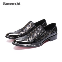 Batzuzhi zapatos hechos a mano de hombre zapatos de vestir de cuero genuino negro con punta de hierro zapatos de Oxford formales para hombre zapatos de hombre ¡US12 2024 - compra barato